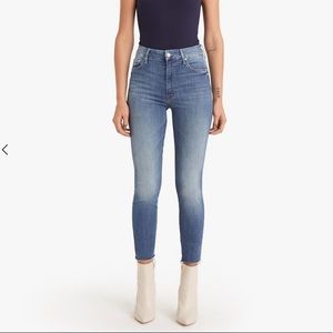Mother High Waisted Looker Ankle Fray Jeans